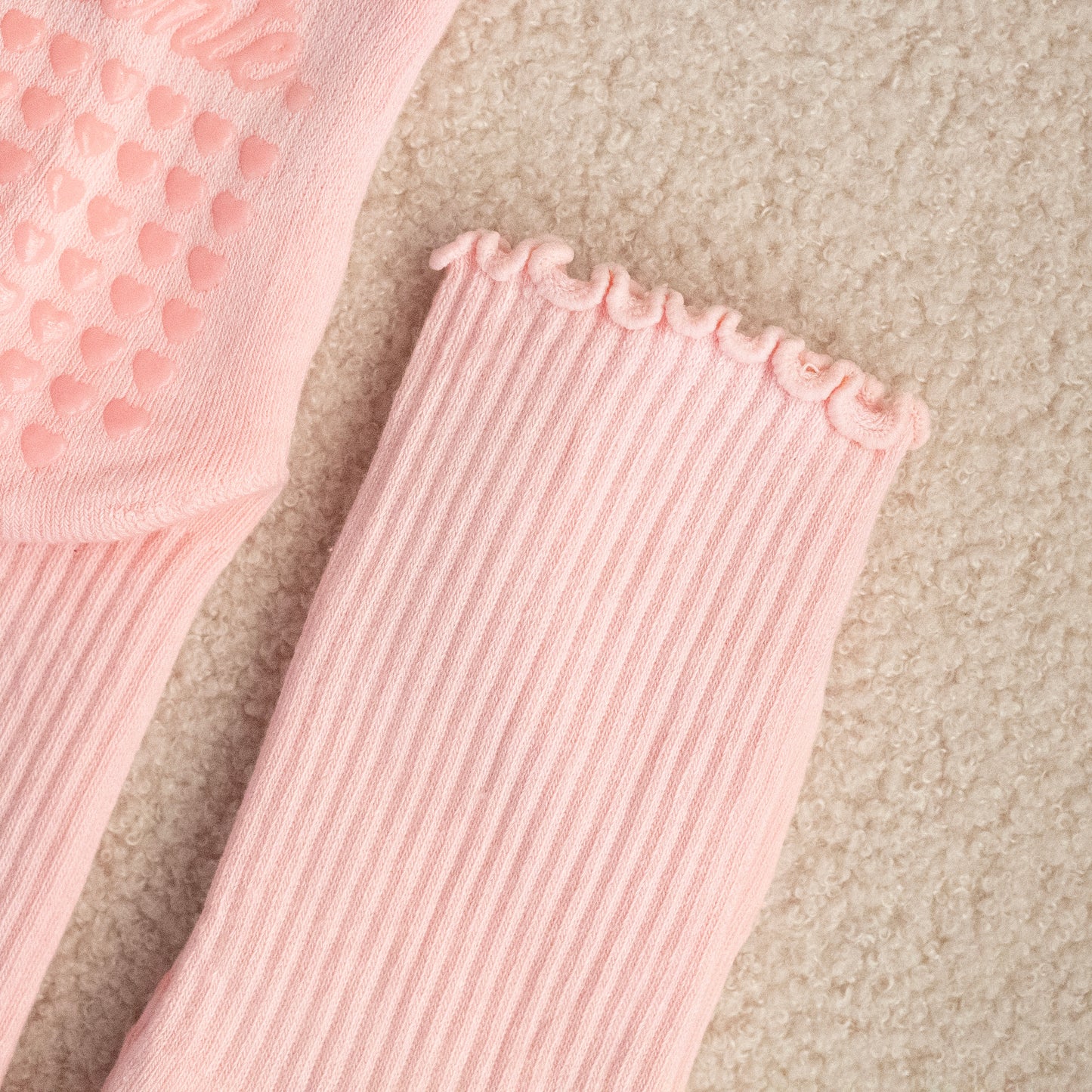 Pink Barbz Ruffle Crew Grip Socks